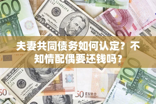 北京夫妻共同债务如何认定？不知情配偶要还钱吗？